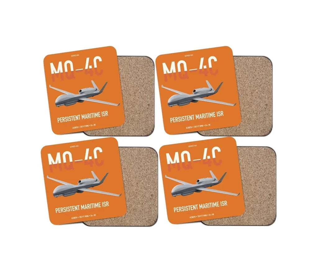 MQ-4C Triton IFC-4 design on orange 4 pieces set coaster
