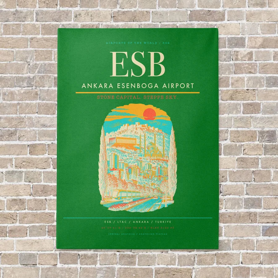 Ankara Esenboga Airport ESB - Canvas No Frame - Green