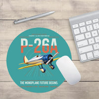 Thumbnail for Boeing P-26A Peashooter design on turquoise round mouse pad