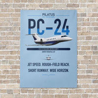 Thumbnail for Pilatus PC-24 vertical canvas print - no frame - light blue background