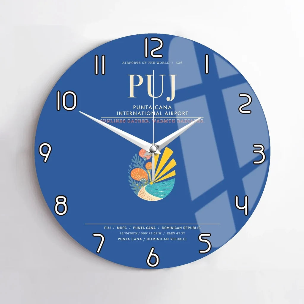 Punta Cana International Airport PUJ Wall-Clock No-Frame - Blue