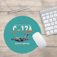 Thumbnail for C-17A Globemaster III design on turquoise round mouse pad