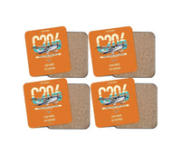 Thumbnail for Cessna 206 Stationair design on orange 4 pieces set coaster