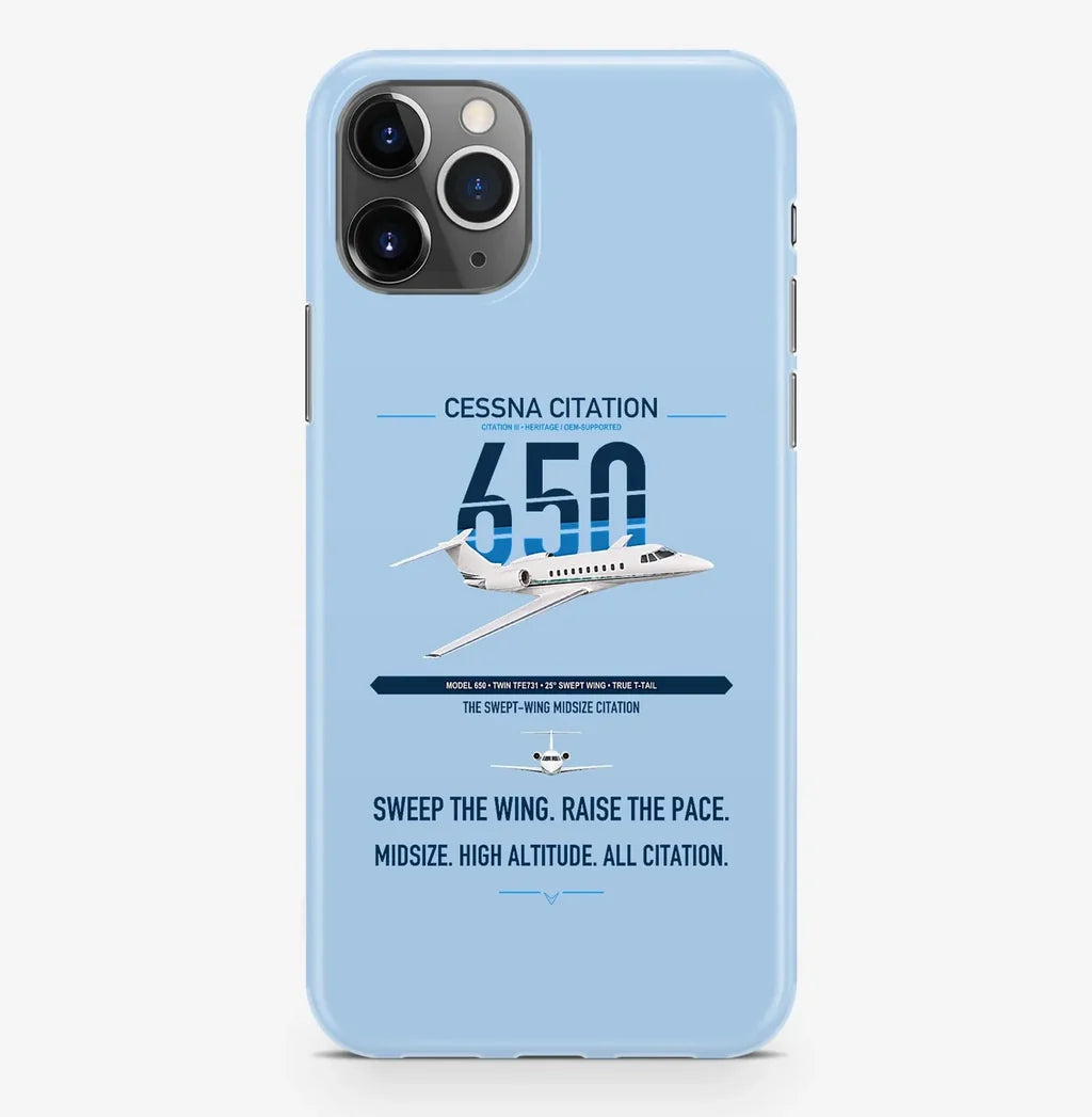 Cessna Citation 650 - Citation III design on light blue magsafe iphone case, for iPhone Pro Max