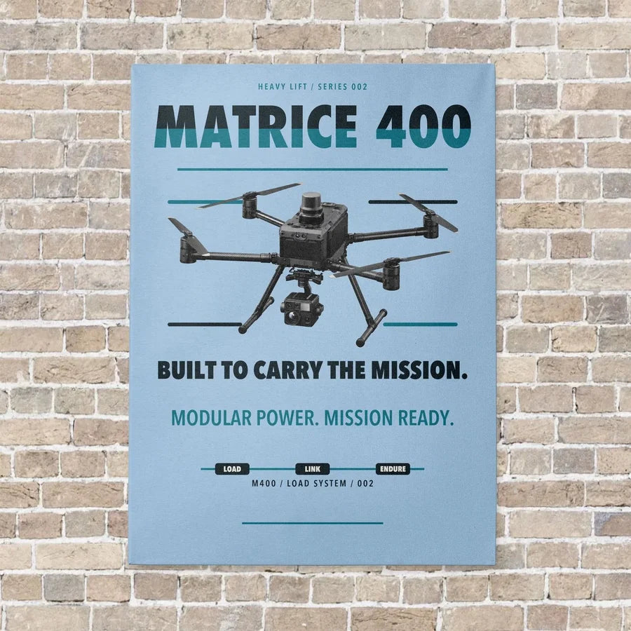 DJI Matrice 400 vertical canvas print - no frame - light blue background
