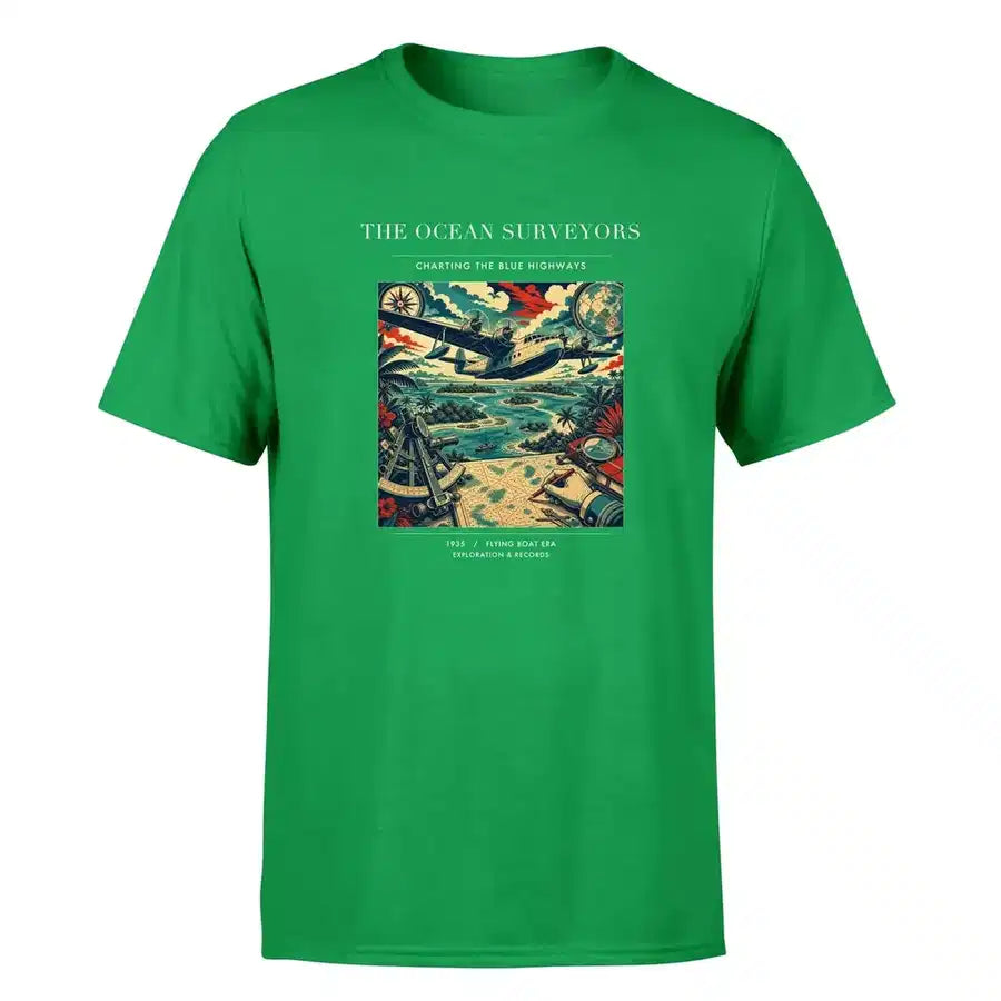 VINTAGE G4064 - The Ocean Surveyors - Premium T-Shirt design on green premium t shirt