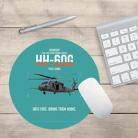 Thumbnail for Sikorsky HH-60G Pave Hawk design on turquoise round mouse pad