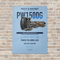Thumbnail for PW1500G vertical canvas print - no frame - light blue background