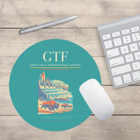 Thumbnail for Great Falls International Airport (GTF) design on turquoise round mouse pad