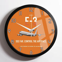 Thumbnail for E-3 Sentry AWACS design on orange framed wall clock