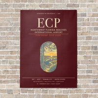 Thumbnail for Northwest Florida Beaches International Airport ECP - Canvas Framed - Dark Red