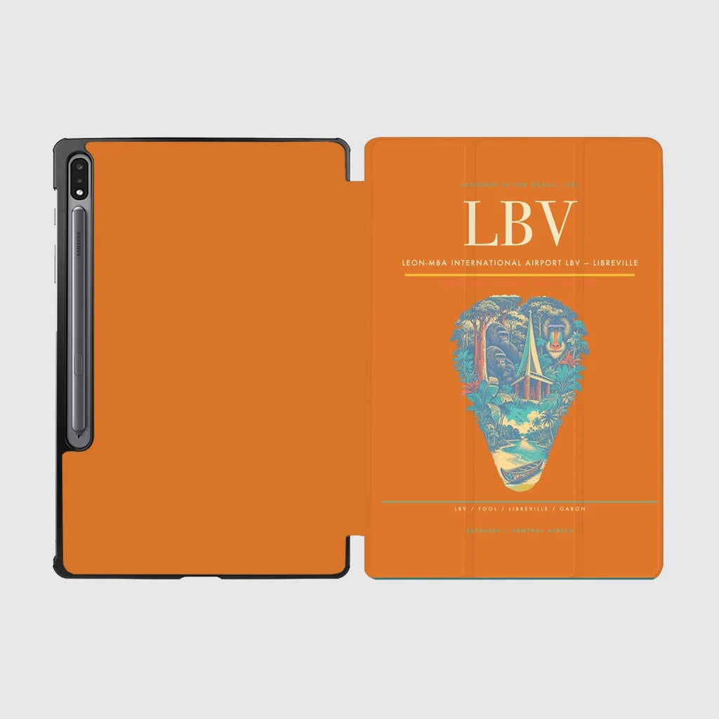 Leon-Mba International Airport (LBV) design on orange samsung tablet tablet case