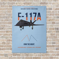 Thumbnail for F-117A Nighthawk Own The Night vertical canvas print - no frame - light blue background