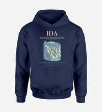 Thumbnail for Idaho Falls Regional Airport (IDA) design on navy blue hoodie single-side print