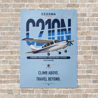 Thumbnail for Cessna T210N Centurion vertical canvas print - no frame - light blue background
