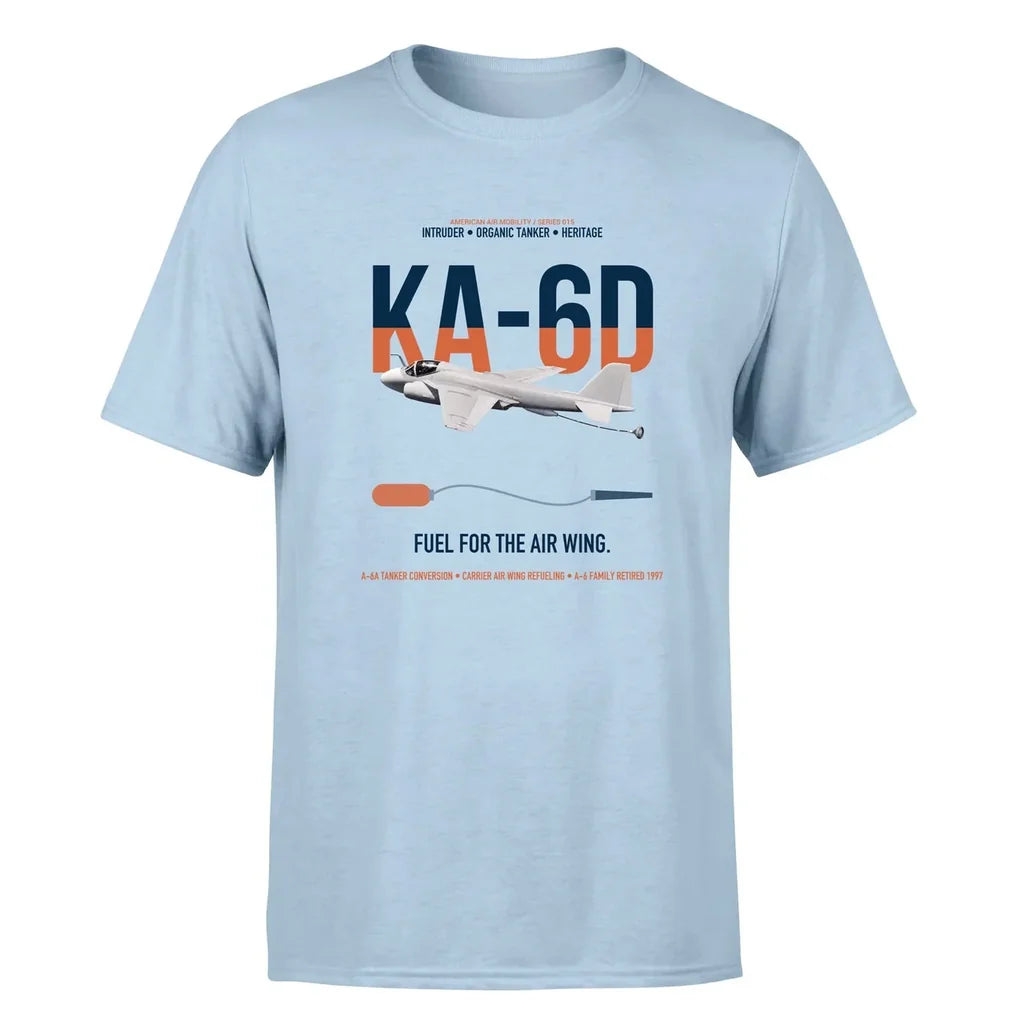 KA-6D Intruder design on light blue double-side t-shirt, single-side print