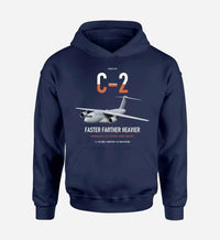 Thumbnail for Kawasaki C-2 design on navy blue double-side hoodie, single-side print