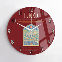 Thumbnail for Chaudhary Charan Singh International Airport LKO Wall-Clock No-Frame - Dark Red