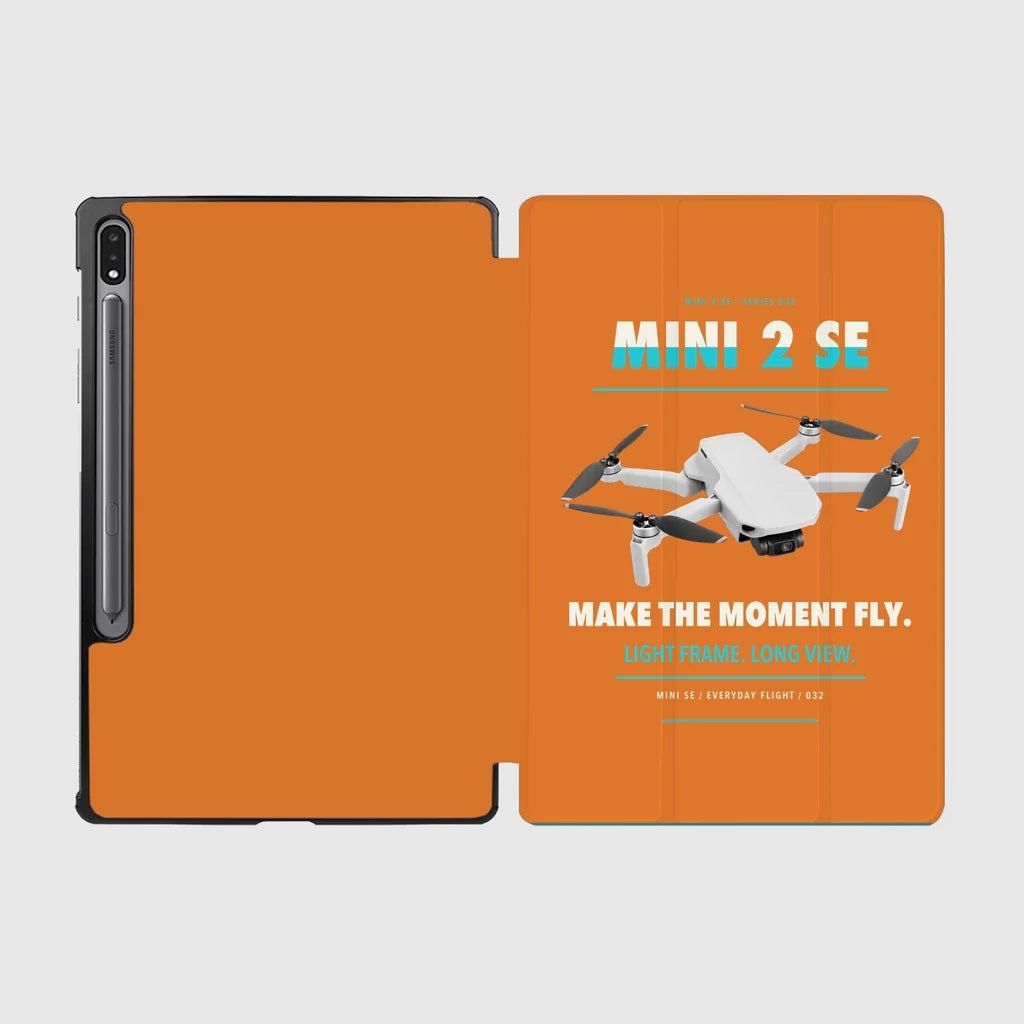 DJI Mini 2 SE design on orange samsung tablet tablet case