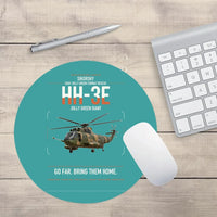 Thumbnail for Sikorsky HH-3E Jolly Green Giant design on turquoise round mouse pad