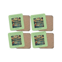 Thumbnail for The Paddy Reflection Roads - Designed Coasters design on light green 4-pieces-set