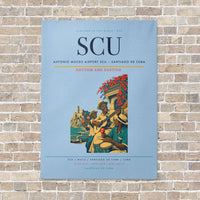 Thumbnail for Antonio Maceo Airport SCU — Santiago de Cuba vertical canvas print - no frame - light blue background