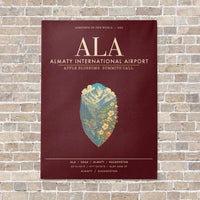 Thumbnail for Almaty International Airport ALA - Canvas Framed - Dark Red