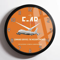 Thumbnail for E-4B Nightwatch design on orange framed wall clock