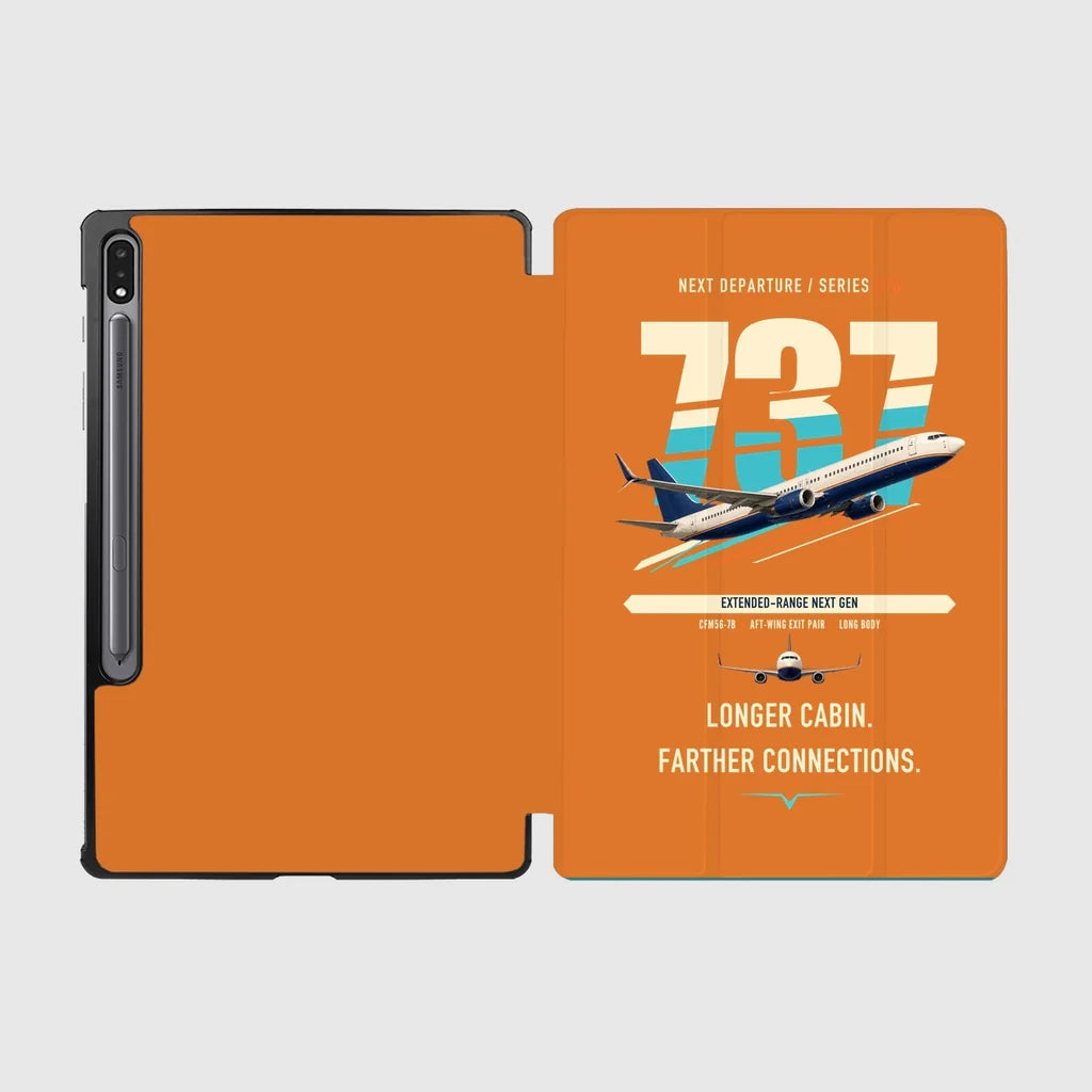 Boeing 737-900ER design on orange samsung tablet tablet case