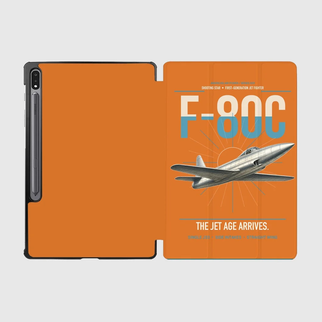 F-80C Shooting Star design on orange samsung tablet tablet case