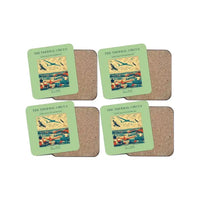 Thumbnail for The Thermal Circus - Designed Coasters design on light green 4-pieces-set
