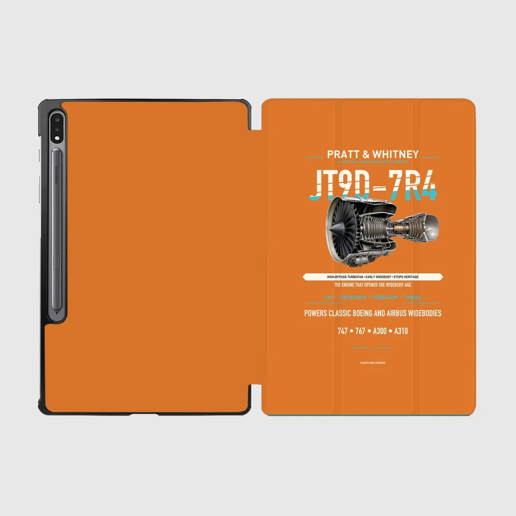 JT9D-7R4 design on orange samsung tablet tablet case