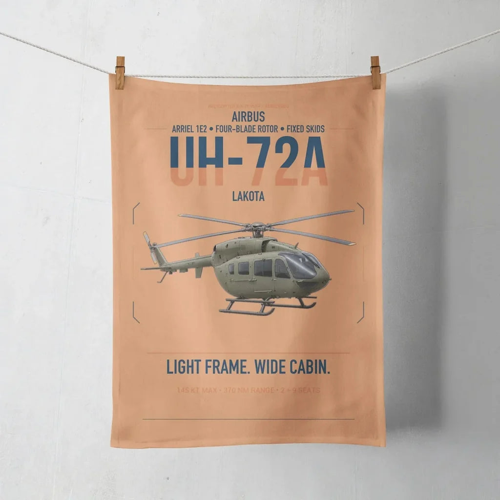 Airbus UH-72A Lakota design on orange towel