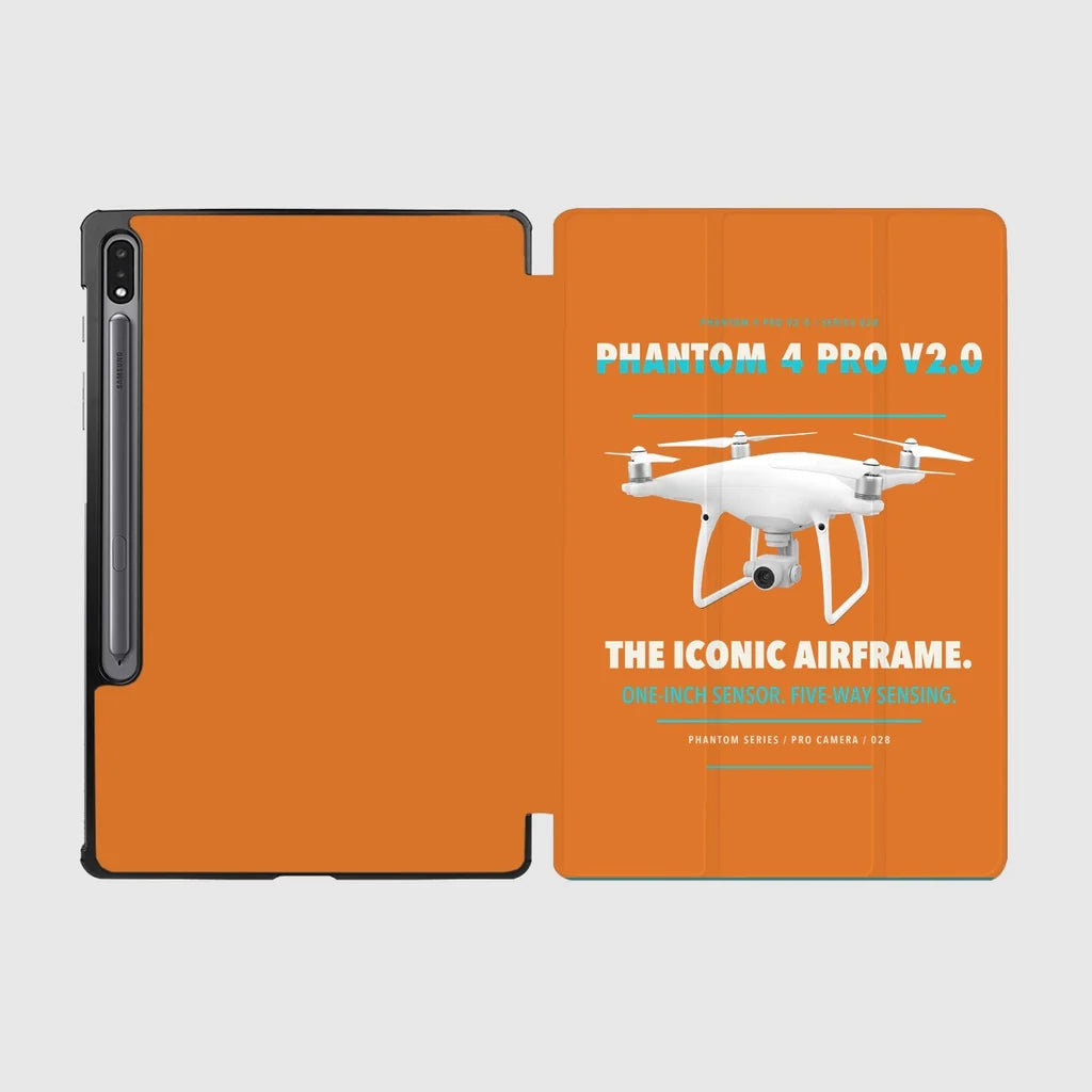 DJI Phantom 4 Pro V2.0 design on orange samsung tablet tablet case