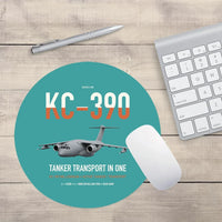 Thumbnail for Embraer KC-390 Millennium design on turquoise round mouse pad