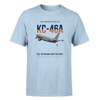 Thumbnail for KC-46A PEGASUS design on light blue double-side t-shirt, single-side print