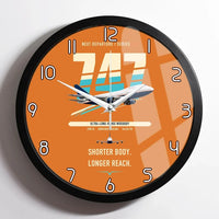 Thumbnail for Boeing 747SP design on orange framed wall clock