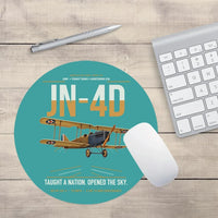Thumbnail for Curtiss JN-4D Jenny design on turquoise round mouse pad
