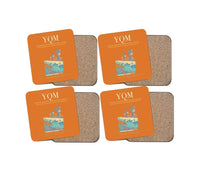 Thumbnail for Greater Moncton International Airport (YQM) design on orange 4 pieces set coaster