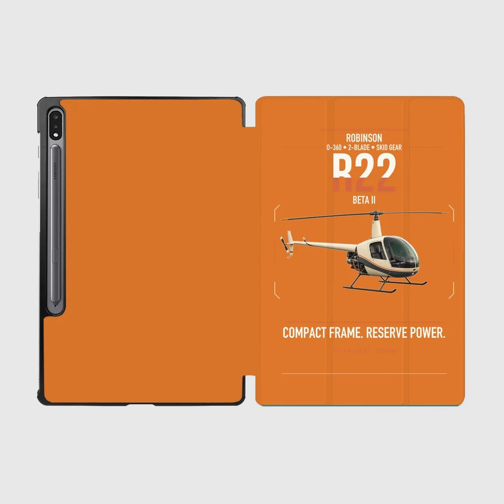 Robinson R22 Beta II design on orange samsung tablet tablet case