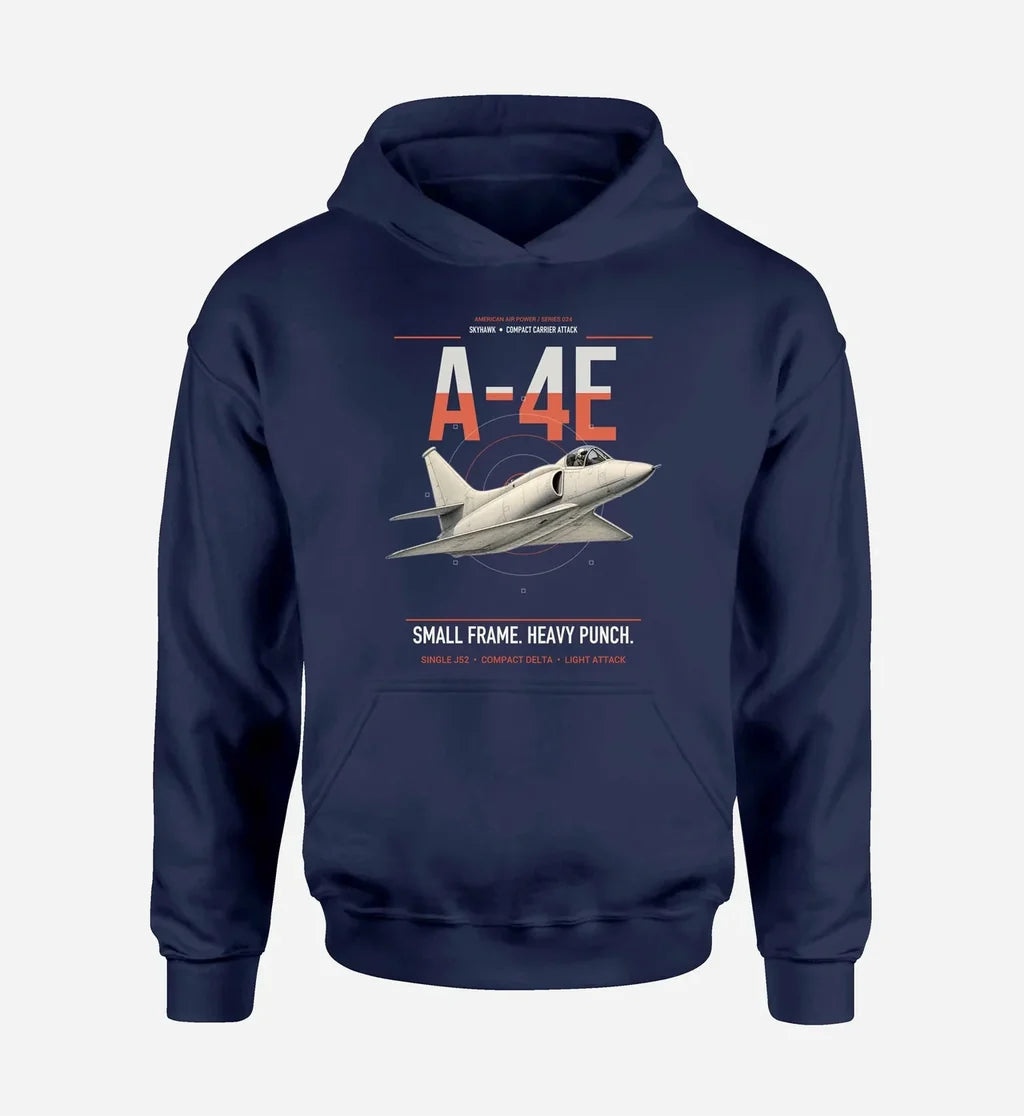 A-4E Skyhawk design on navy blue double-side hoodie
