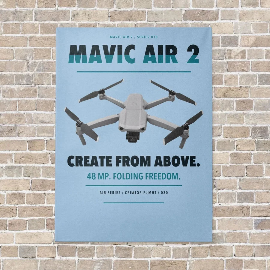 DJI Mavic Air 2 vertical canvas print - no frame - light blue background
