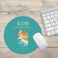 Thumbnail for Kaadedhdhoo Airport (KDM) design on turquoise round mouse pad