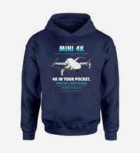 Thumbnail for DJI Mini 4K design on navy blue hoodie single side
