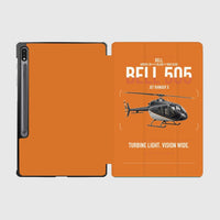 Thumbnail for Bell 505 Jet Ranger X design on orange samsung tablet tablet case