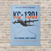 Thumbnail for KC-130J SUPER HERCULES vertical canvas print - no frame - light blue background