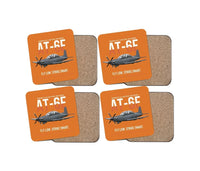 Thumbnail for AT-6E Wolverine Light Attack design on orange 4 pieces set coaster