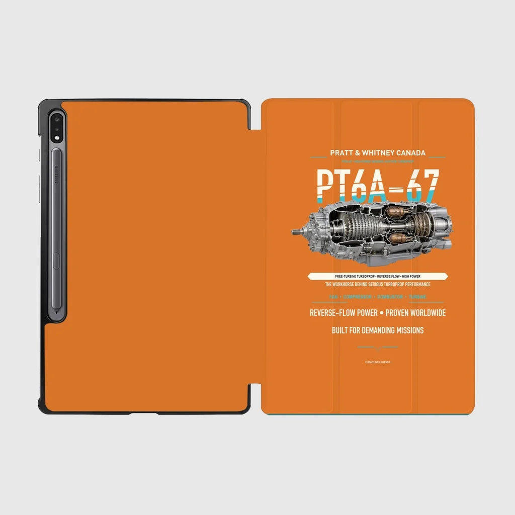 PT6A-67 design on orange samsung tablet tablet case