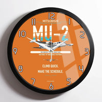 Thumbnail for Mitsubishi MU-2B-60 Marquise design on orange framed wall clock