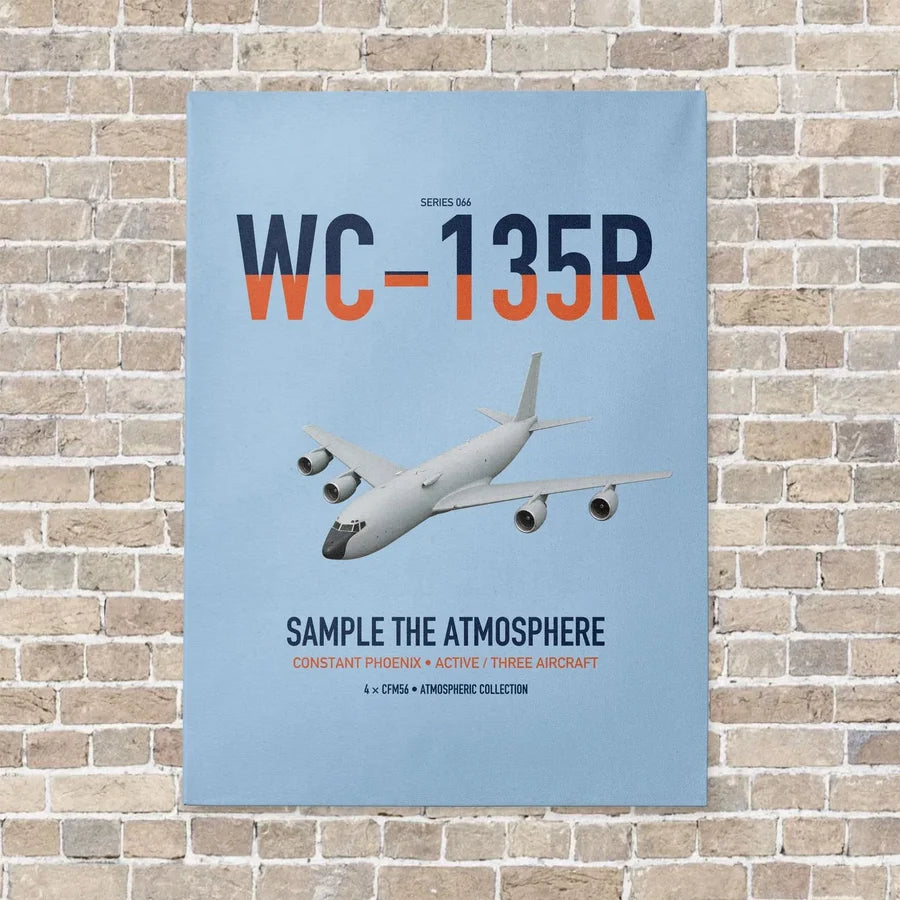 WC-135R Constant Phoenix vertical canvas print - no frame - light blue background